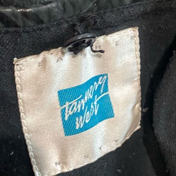 Vintage Andrew Marc Black genuine Leather Jacket Patterned Nubuck - Picture 2 of 15